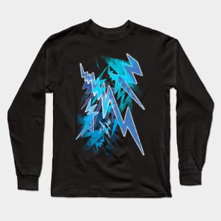 Kat Von Shredding - Electric Blue Lightning Long Sleeve T-Shirt